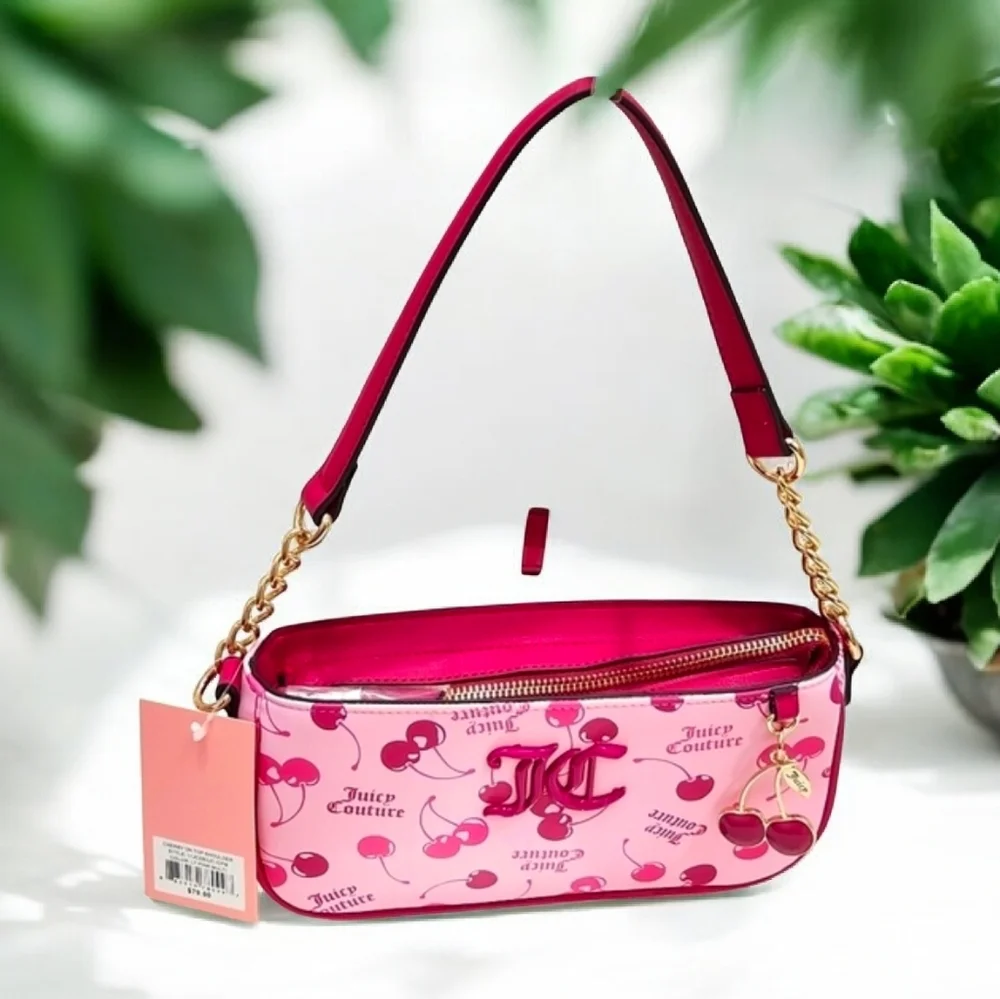 🍒▪️Juicy Couture ▪️Cherry On Top Pink multi  Shoulder Bag